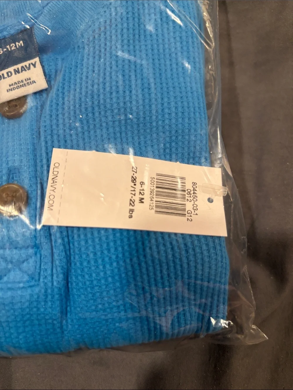 Old Navy Bright Blue Waffle-Knit Baby One-Piece